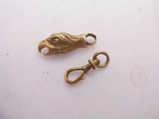18ct gold eagles head clasps for bracelet/ necklace,  rare Georgian 18th century 4
