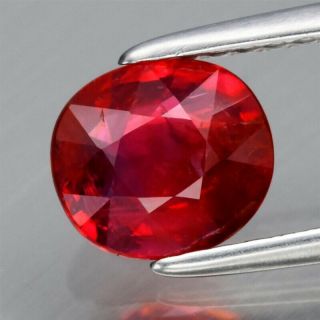Rare 1.  09ct 6.  4x5.  7mm Oval Natural Unheated Untreated Red Ruby,  Mozambique