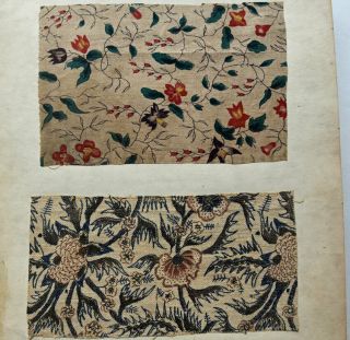 1870s Japanese Fabric Sample Book : Western Printed Cotton,  Indian Chintz,  Batik 10