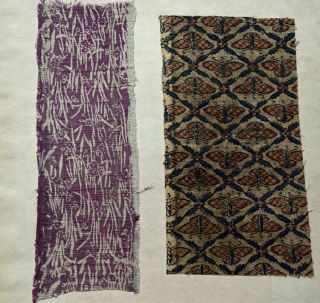 1870s Japanese Fabric Sample Book : Western Printed Cotton,  Indian Chintz,  Batik 12