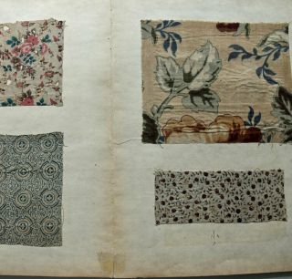 1870s Japanese Fabric Sample Book : Western Printed Cotton,  Indian Chintz,  Batik 3