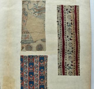 1870s Japanese Fabric Sample Book : Western Printed Cotton,  Indian Chintz,  Batik 6