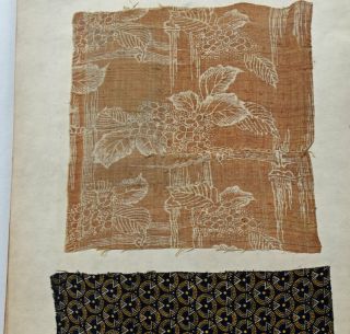 1870s Japanese Fabric Sample Book : Western Printed Cotton,  Indian Chintz,  Batik 7