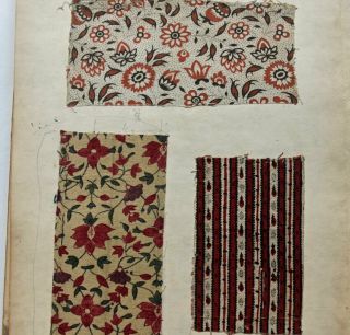 1870s Japanese Fabric Sample Book : Western Printed Cotton,  Indian Chintz,  Batik 8