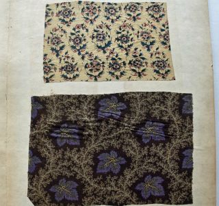 1870s Japanese Fabric Sample Book : Western Printed Cotton,  Indian Chintz,  Batik 9