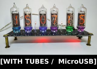 Nixie Tube Clock || With In - 14 Tubes || Vintage Desk Table Retro Old School