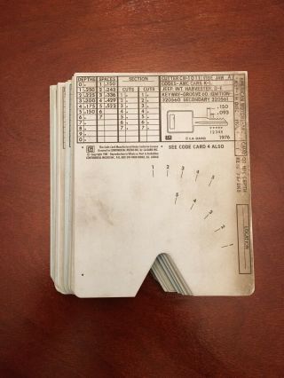 Qty.  61 Hpc 1200 Series Code Cards (micrometer) (vintage Key Machine)