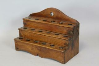 A Rare 18th C Three Tier Pipe Box - Dryer In Old Patina And