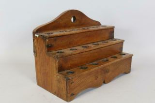 A RARE 18TH C THREE TIER PIPE BOX - DRYER IN OLD PATINA AND 4