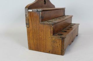 A RARE 18TH C THREE TIER PIPE BOX - DRYER IN OLD PATINA AND 6