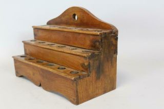 A RARE 18TH C THREE TIER PIPE BOX - DRYER IN OLD PATINA AND 8