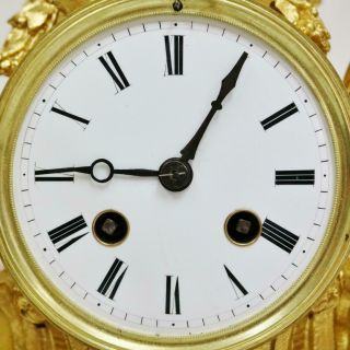 Fine Antique French Sevres Porcelain Figurine Mantel Clock 8 Day Bronze Ormolu 9