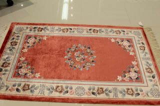 Fine Vintage Chinese Aubusson Rug3 ' x5 ' 100 Silk 75 OFF GREAT PRICE 2