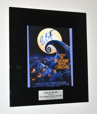 Signed " Nightmare Before Christmas " Tim Burton Rare Autograph,  Frame,  Dvd,