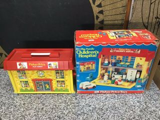 Vintage Fisher Price Children’s Hospital Play Set Toy & Box 931
