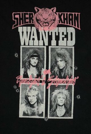 Rare Vintage Sher Khan Band Concert Shirt 80s Arizona Hair Metal Hard Rock Icon