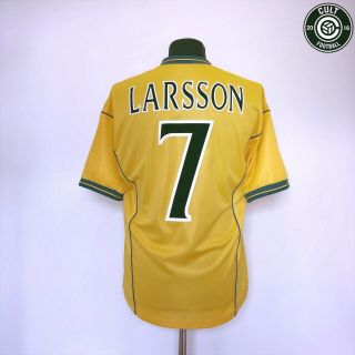 Larsson 7 Celtic Vintage Umbro Away Football Shirt Jersey 2000/02 (m) Sweden
