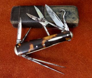 Vintage Antique Folding Pocket Knife W Wright Sheffield 1800 - 1825 Pre Civil War