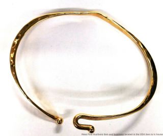 14K Yellow Gold Avery Vintage Arts Crafts Hand Hammered Bangle Bracelet 10.  2g 7