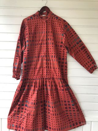 Gorgeous Rare Vintage Marimekko Dress Cotton Great Print Size L
