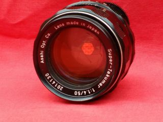 Vintage Pentax Takumar 50mm F1.  4 M42 Screw Fit Lens