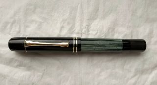 Pelikan 100 Green Marbled Vintage Fountain Pen - Gold Trims F 14K - FLEX (1937) 2