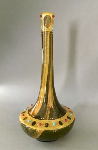 Loetz " Ophir " Vase With Applied Cabochons,  Art Nouveau / Circa 1900