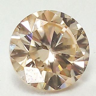 2.  11ct 7.  6mm Beauty Vs2 Round Rare Lab Certified Light Champagne Natural Diamond