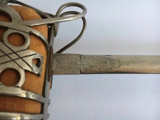 Vintage Scottish Basket Hilt Broad Sword. 3