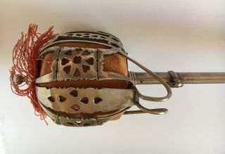 Vintage Scottish Basket Hilt Broad Sword. 5
