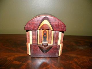 Vtg Po Shun Leong 1991 Hand Crafted Exotic Art Wood Jewelry Box Sculpture Signed 2