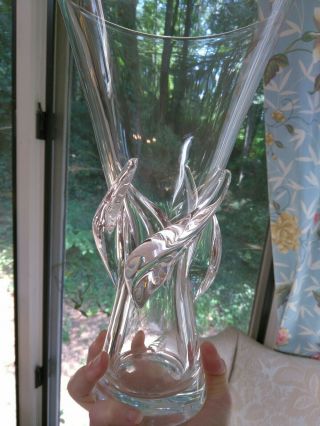 Vintage Steuben crystal art glass rose vase 8090 George Thompson 1959 modern 2