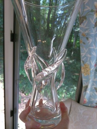 Vintage Steuben crystal art glass rose vase 8090 George Thompson 1959 modern 3