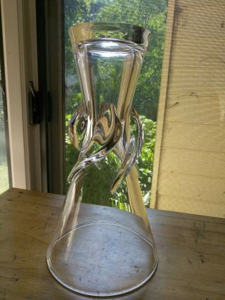 Vintage Steuben crystal art glass rose vase 8090 George Thompson 1959 modern 7