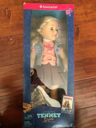 Retired American Girl 18 " Tenney Grant Doll & Book,  Box Shows Wear