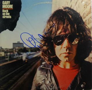 Signed Gary Moore Autographed Back On The Street 12 " Lp Vinyl Album Rare