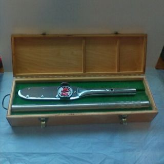Vintage Snap - On Power House 3/4 " Drive Torque Wrench 0 - 600 Ft - Lbs With Case