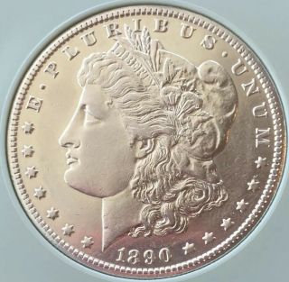 Very Rare 1890 Cc Morgan Silver Dollar Carson City Au/bu Near Uncirculated