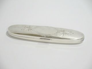6 In - Sterling Silver Wood & Hughes Antique Floral Elongated Oval Box
