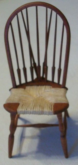 Dollhouse Miniature Artist William Bill Clinger Rush Seat Chair Cherry 8