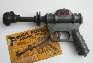 Vintage 1940 ' s Daisy Buck Rogers U - 235 Atomic Pistol Space Ray Gun Pressed Steel 12