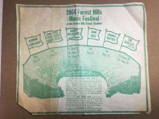 The Beatles 1964 Forest Hills Handbill / Flyer (not Poster) Rare,  Unique? 366