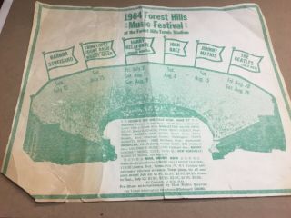 THE BEATLES 1964 FOREST HILLS HANDBILL / FLYER (not poster) RARE,  UNIQUE? 366 2