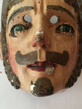 19thC Antique Ethnographic Guatemalan Mexican Mayan Folk Art Dance Festival Mask 10
