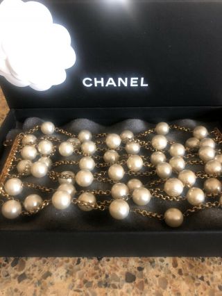 Chanel Pearl Bracelet Cuff 10 - Row Multistrand Vintage 1990s Guaranteed Authentic