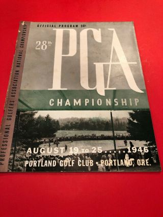 Vintage Golf Memorabilia : 1946 28th Pga Championship Program Portland Golf Club