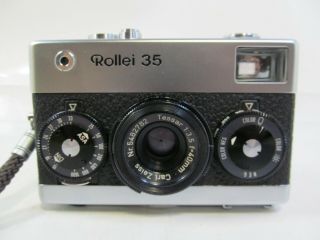 Vintage Singapore Rollei 35 Compact 35mm Camera Carl Zeiss Tessar Lens W/ Case