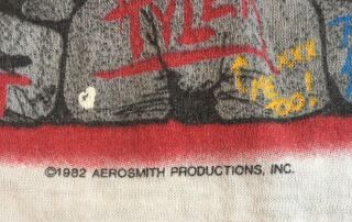 Rare Vintage Concert Tour T - Shirt Aerosmith 1982 Rock In a Hard Place Baseball M 7