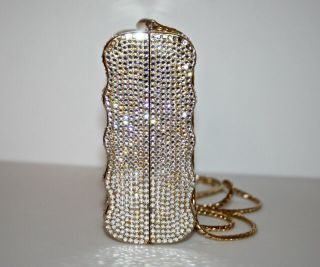 Vntg JUDITH LEIBER Gold Metal Pavee Swarovski Crystal Shoulder Clutch Bag 7