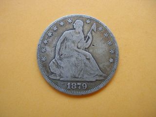 1879 Liberty Seated Silver Half Dollar - Only 4,  800 Minted - Extremely Rare